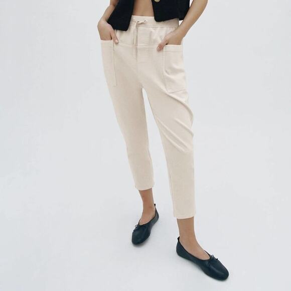 ZARA PANTS THE SLIM CARGO ECRU - Picture 1 of 6